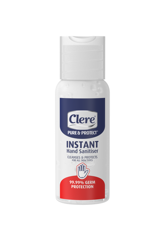 Clere Pure & Protect Instant Hand Sanitiser (Round bottle) - Gel - 60ml 24-Pack