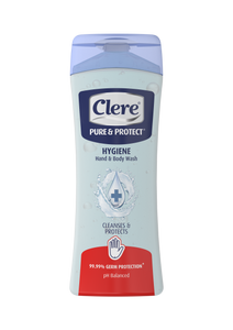Clere Pure & Protect Hygiene Hand & Body Wash (lotion bottle) - 200ml 24-Pack