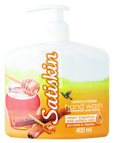 Satiskin Hand Wash - Cinnamon & Honey Crème - 400ml 12-Pack
