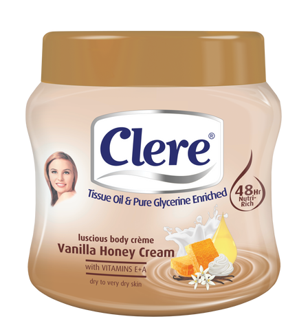 Clere Body Crème - Vanilla Honey 500ml 24-Pack