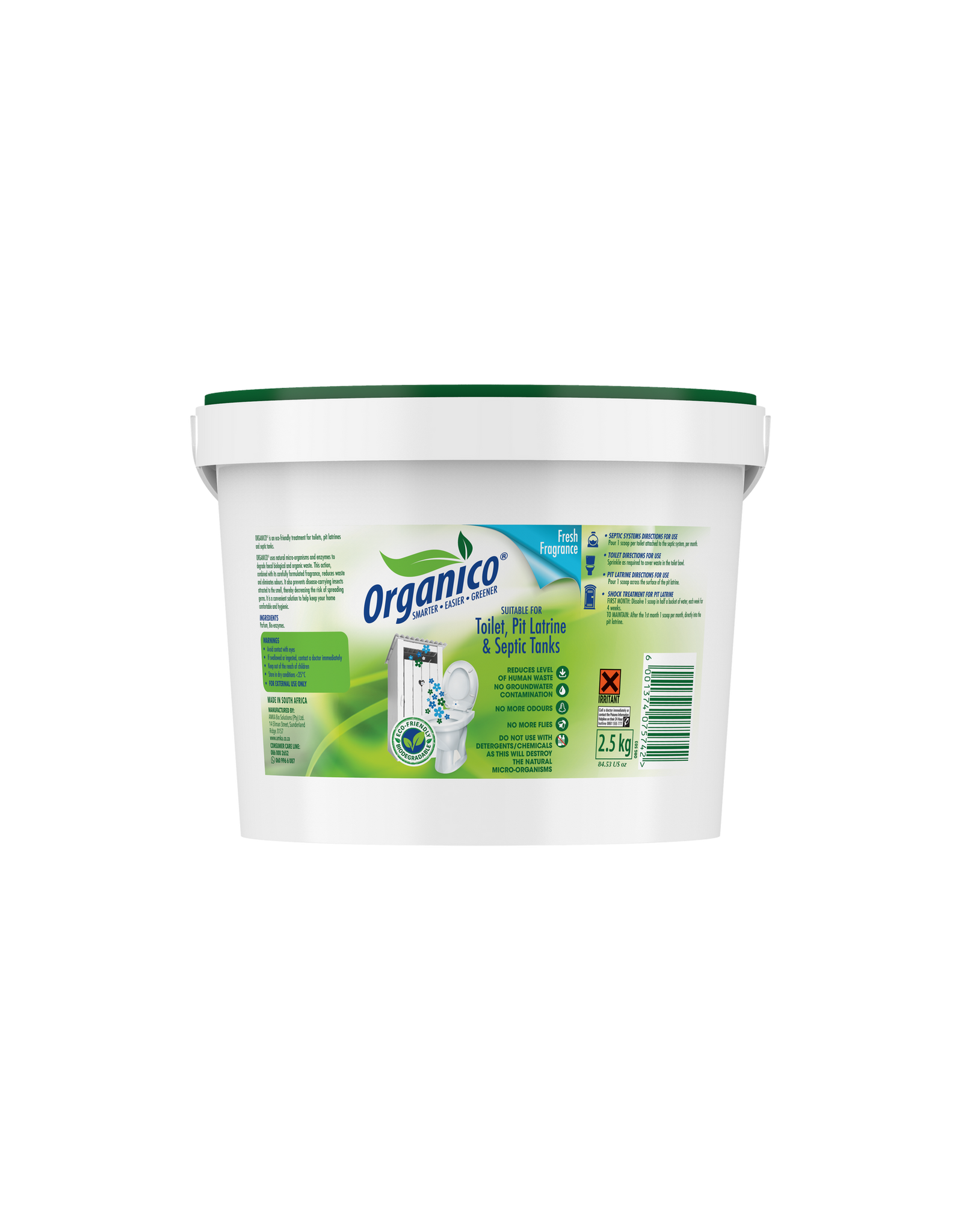 Organico 2.5kg Toilet, Pit Latrine & Septic Tanks