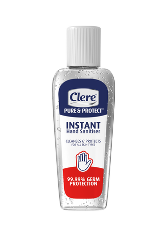 Clere Pure & Protect Instant Hand Sanitiser (Glycerine Bottle) - Gel - 50ml 92-Pack