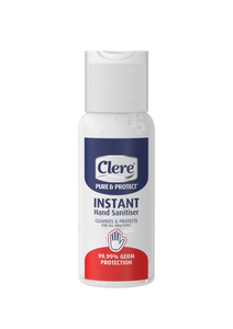 Clere Pure & Protect Instant Hand Sanitiser (Round bottle) - Gel - 60ml 24-Pack