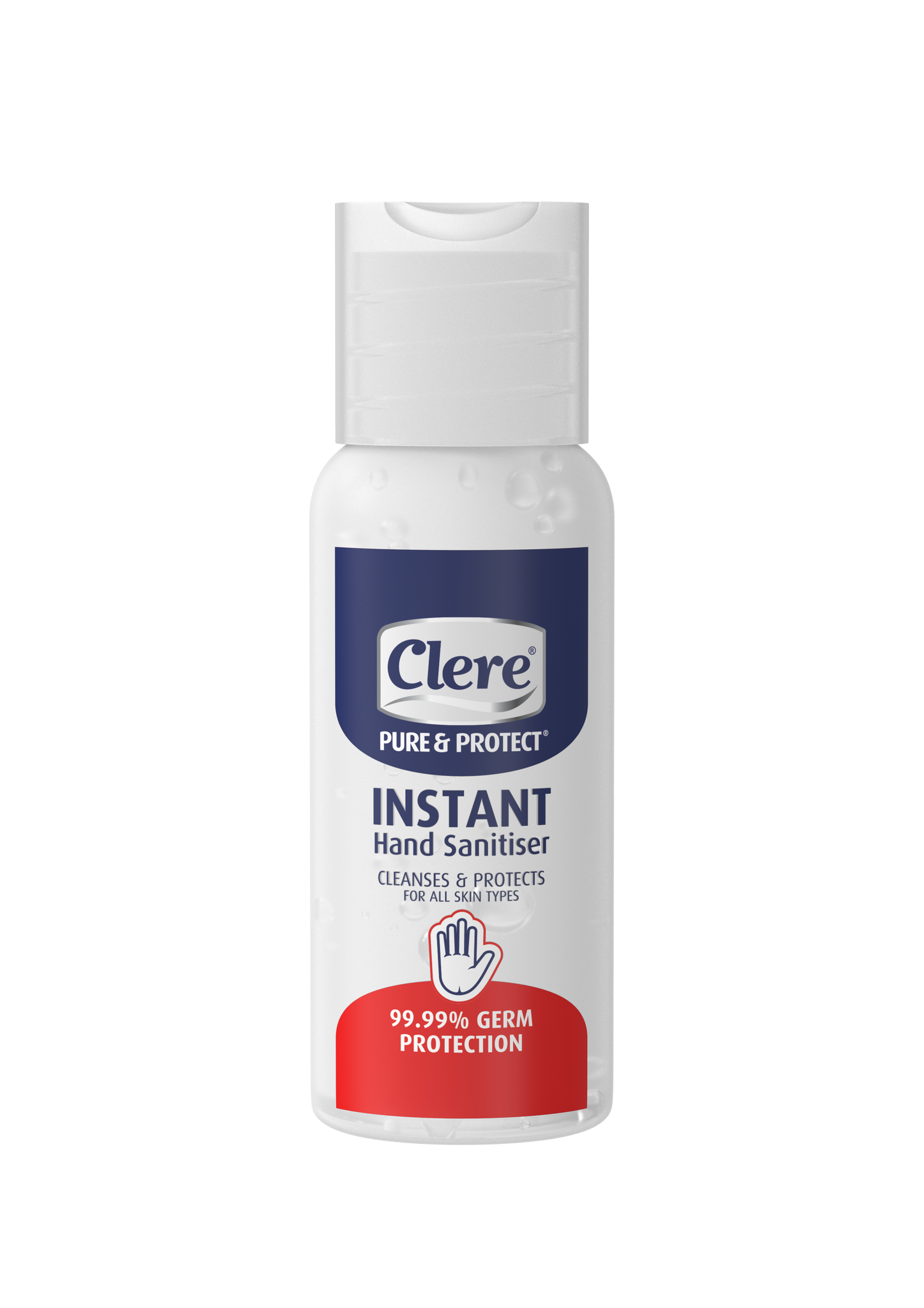 Clere Pure & Protect Instant Hand Sanitiser (Round bottle) - Gel - 60ml