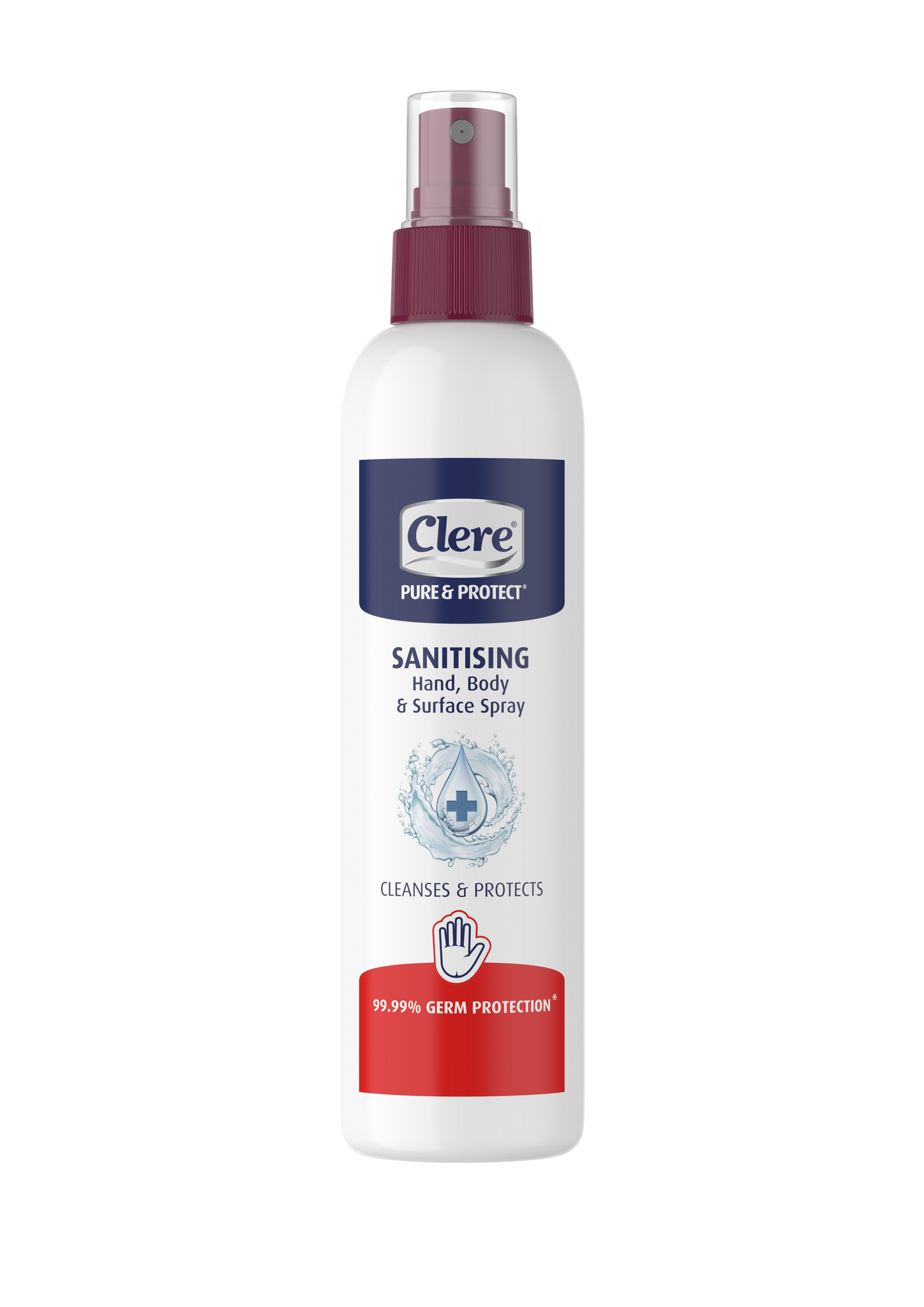Clere Pure & Protect Sanitising Hand - Body & Surface Spray (Pump bottle) - Liquid - 250ml