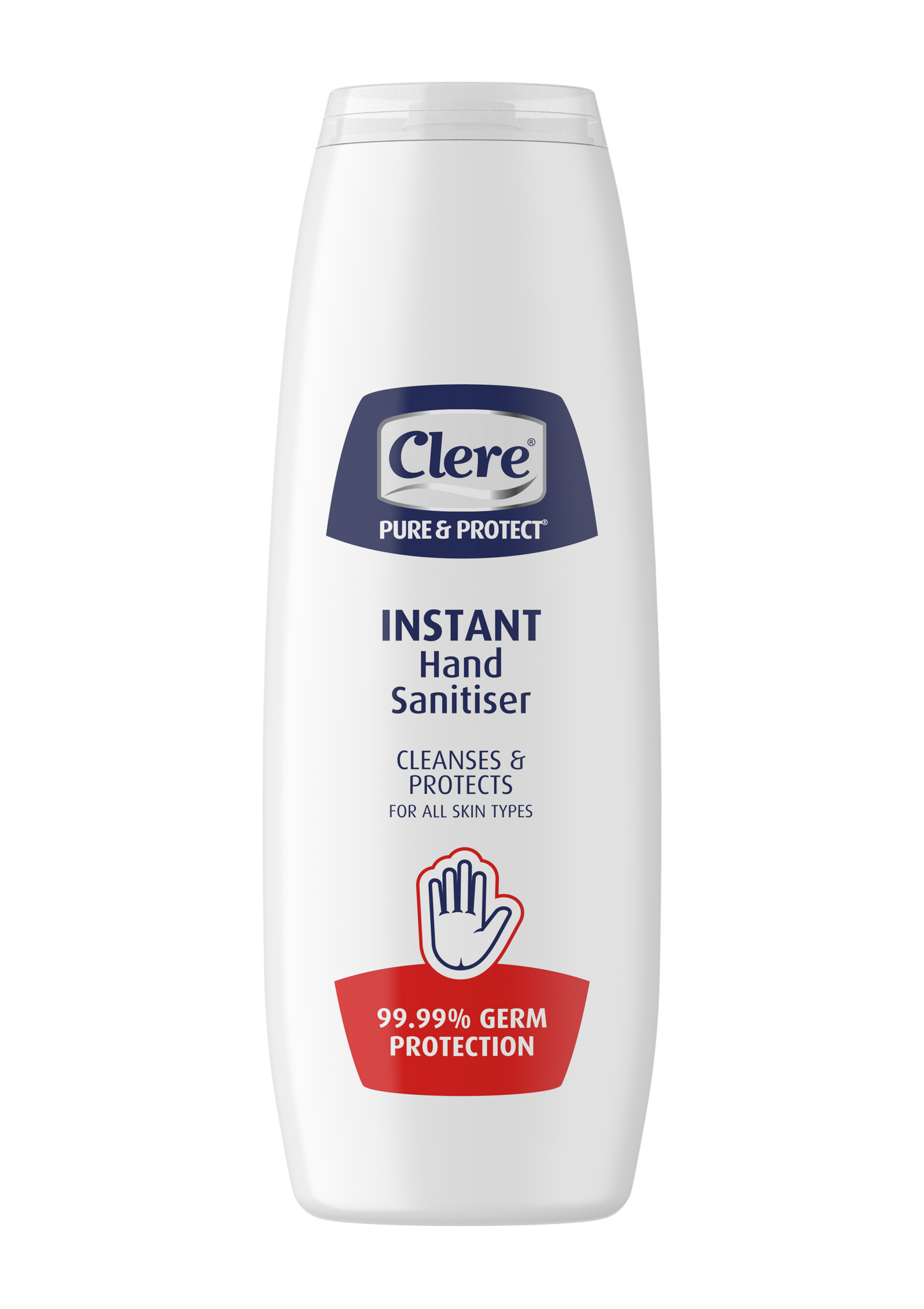 Clere Pure & Protect Instant Hand Sanitiser (Oval Bottle) - Gel - 200ml