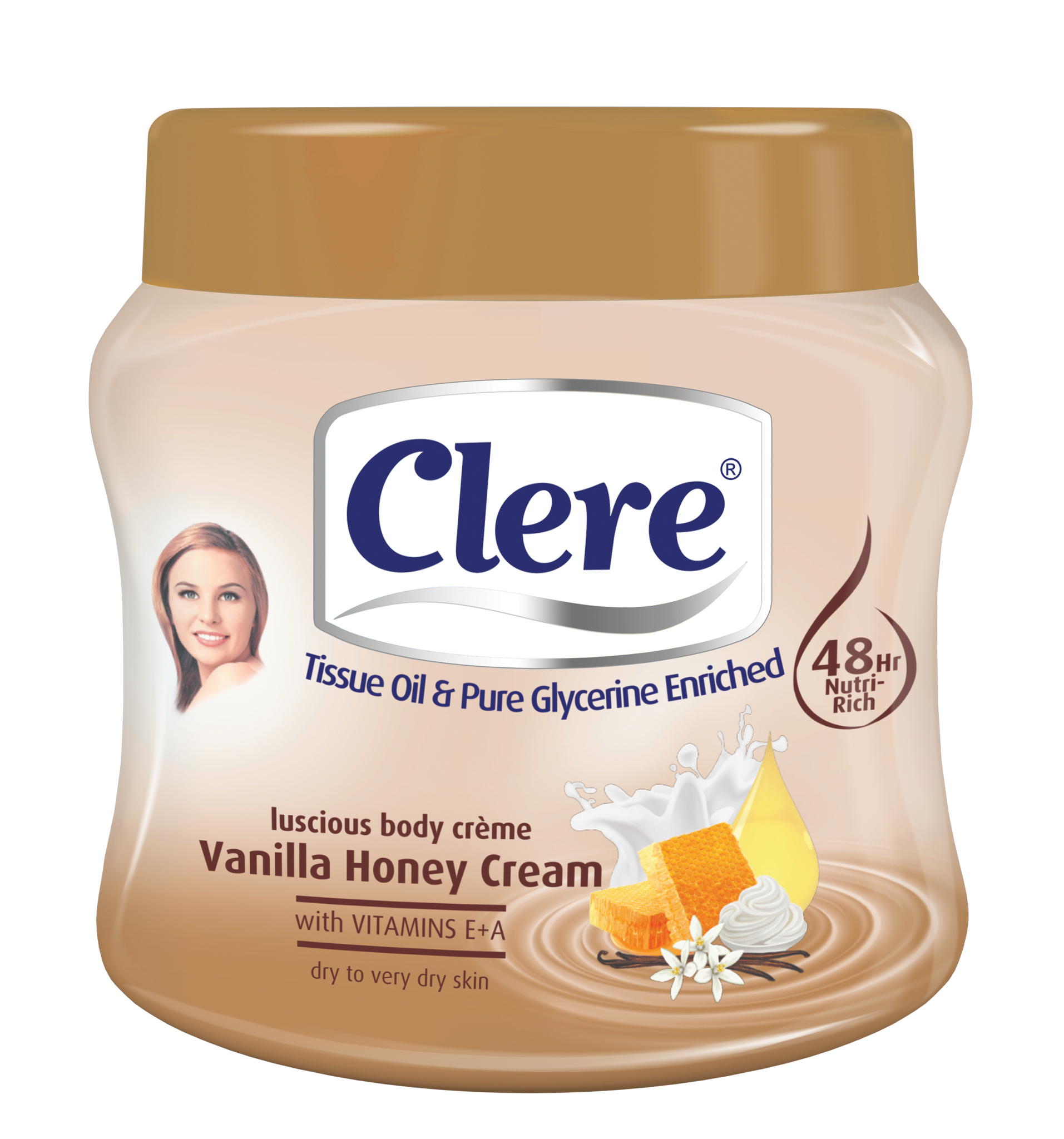 Clere Body Crème - Vanilla Honey 300ml 24-Pack