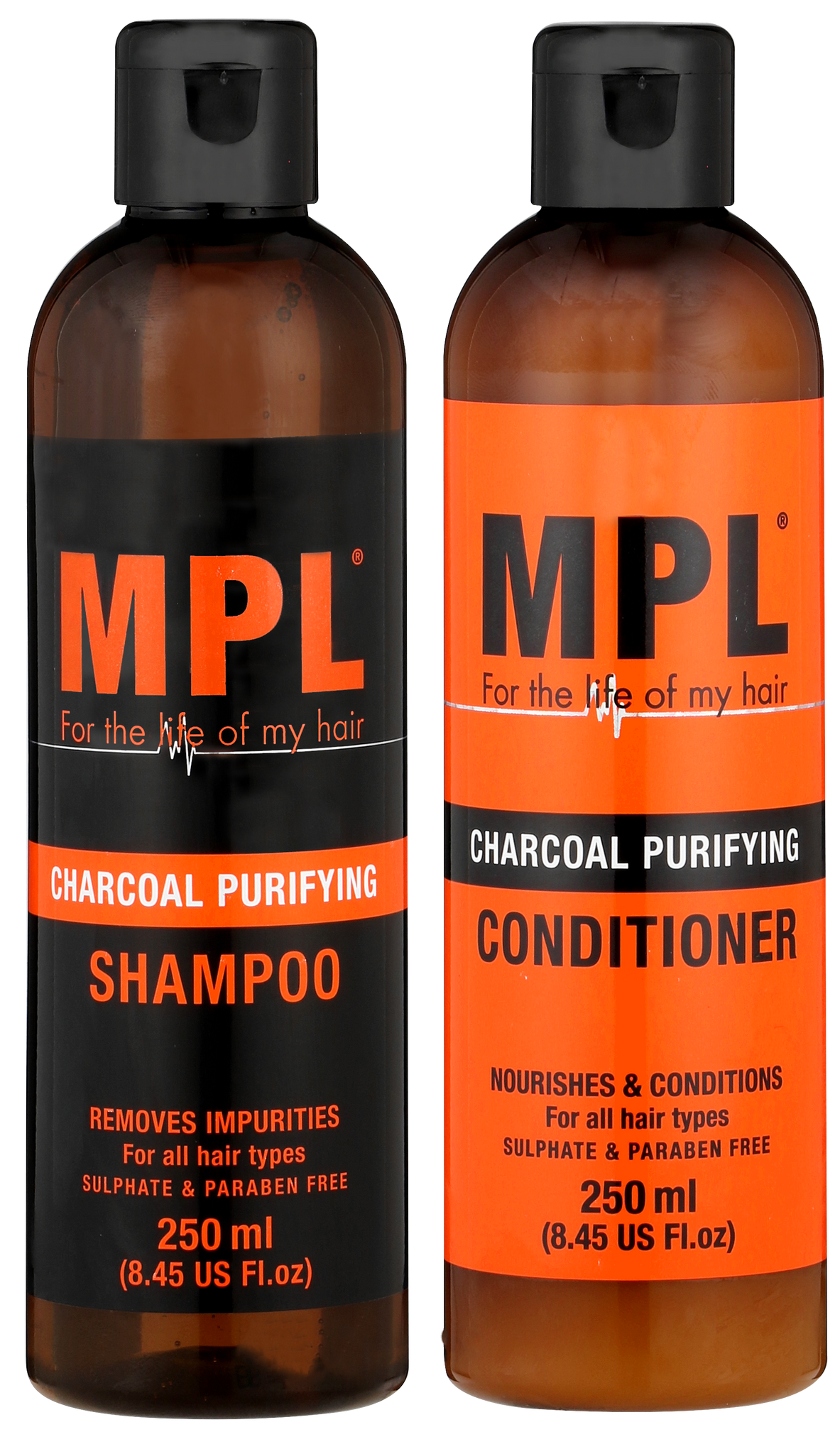 MPL Charcoal Shampoo & Conditioner (B/P) (250ml + 250ml)